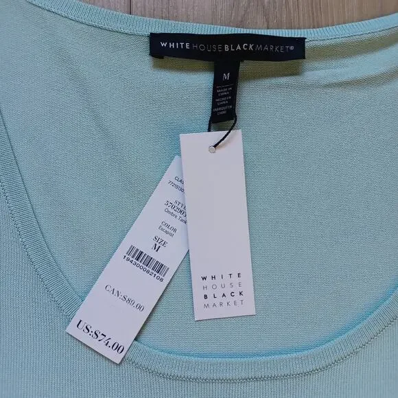 White House Black Market Ombre Tank Teal M NWT - Picture 8 of 9